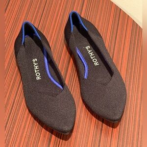 Rothy's Black The Point II Flats Size 6 Like New
